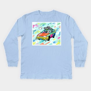 Rainbow Cannon Car Kids Long Sleeve T-Shirt